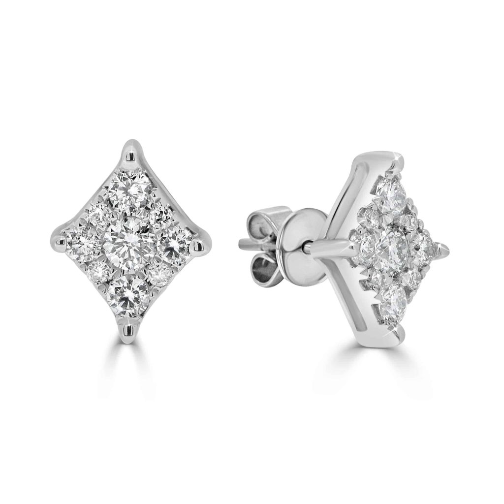 Round Diamond Cluster Studs