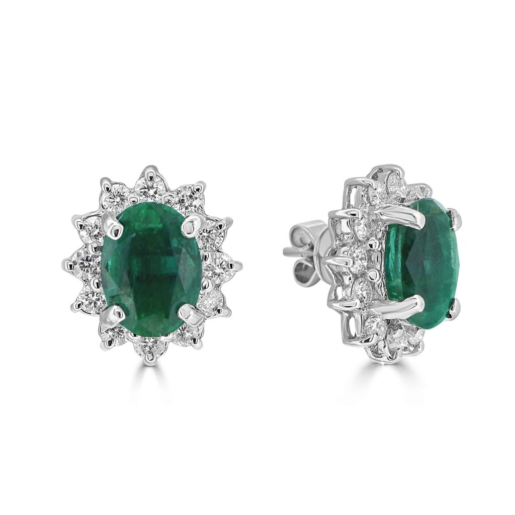 Emerald Halo Studs