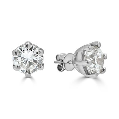 Round Diamond Stud Earrings