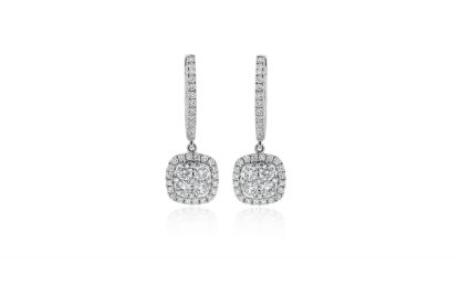 Drop diamond earrings white gold