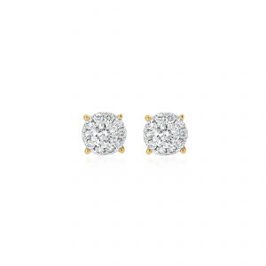 Two-tone diamond stud earrings