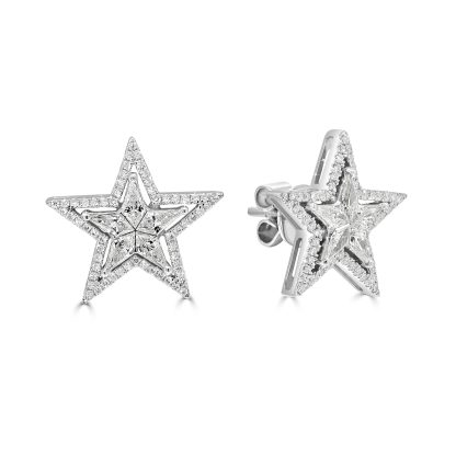 Diamond Star Shaped Earrings