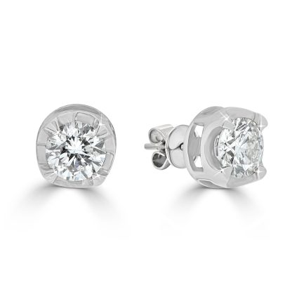 Round Diamond Stud Earrings