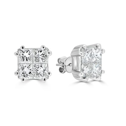 Princess Cut Diamond Stud Earrings