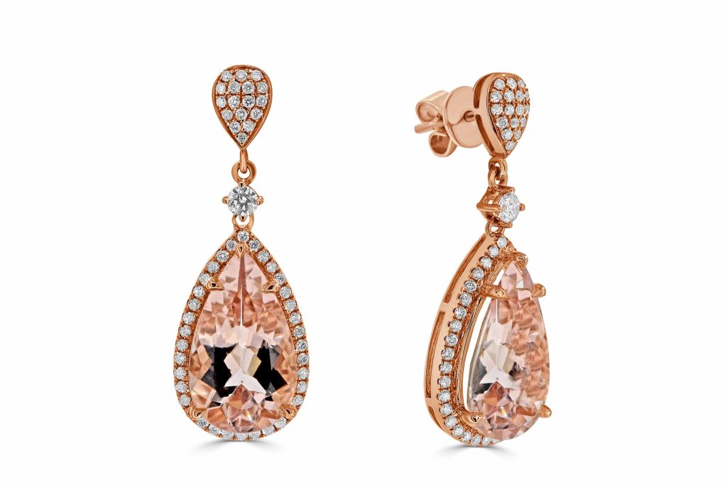 Pear Morganite Drop Earrings