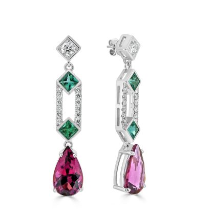 Rubellite Drop Earrings