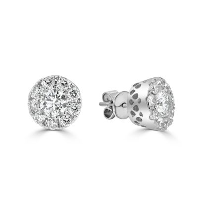 Round Diamond Cluster Studs