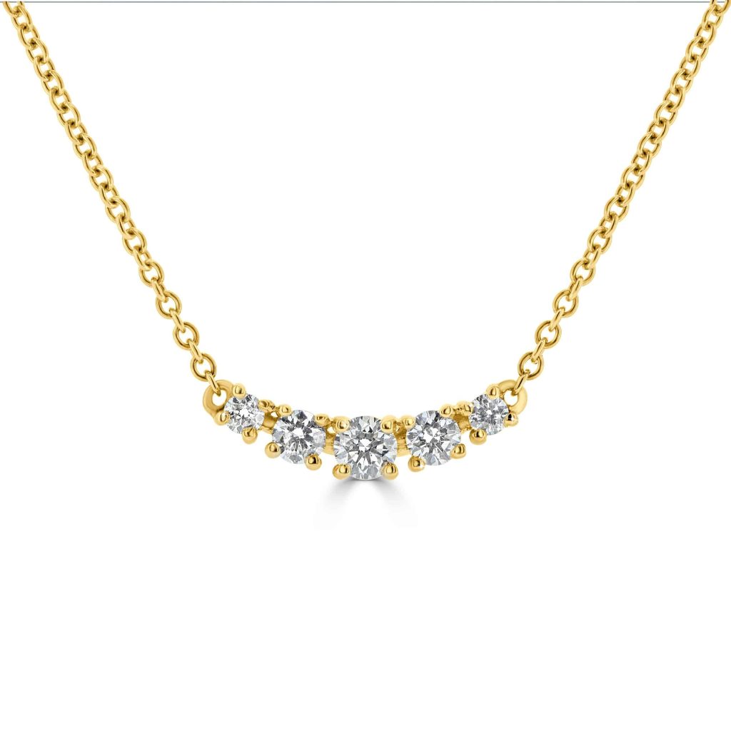 5 round cut diamond pendant