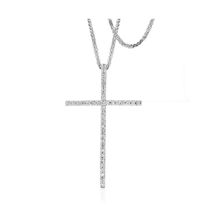 Women cross pendant white gold