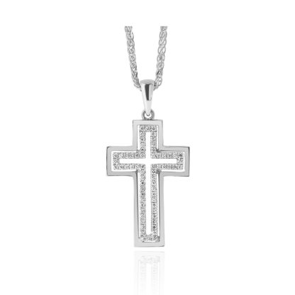 Gold cross pendant diamonds