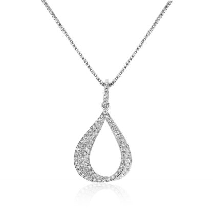 Teardrop diamond white gold