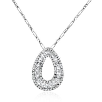 Double Round Brilliant Teardrop Pendant