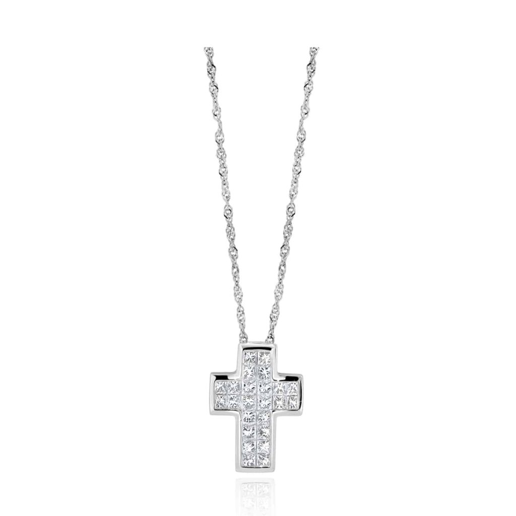 Diamond and Gold Cross Pendant