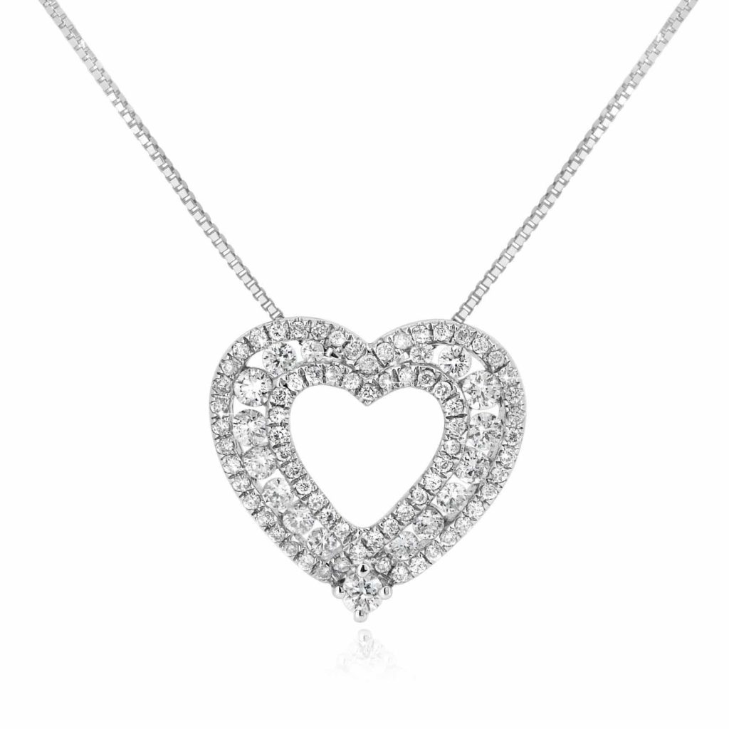 Round Diamond Heart Pendant