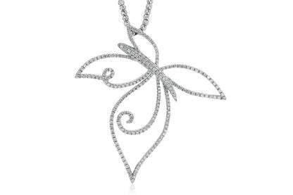 Round Diamond Butterfly Pendant