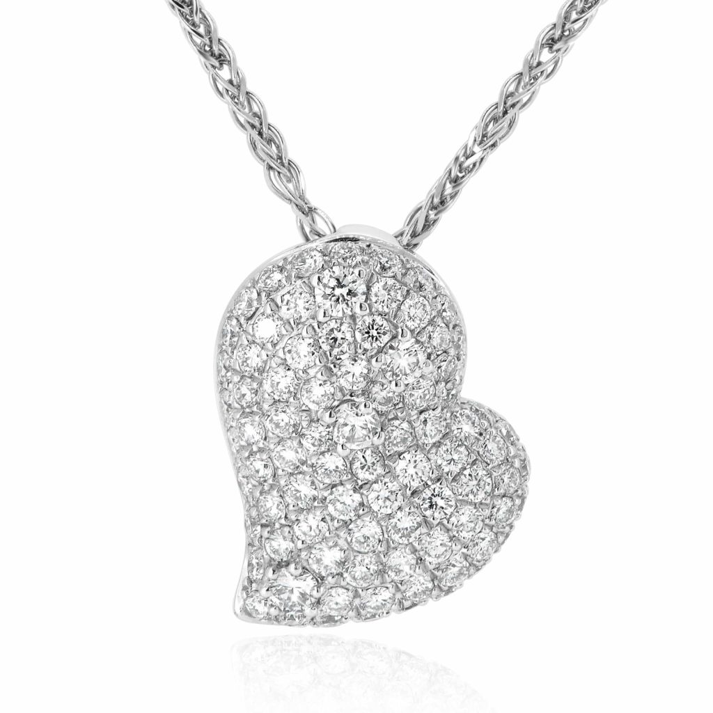 Round Diamond Heart Pendant