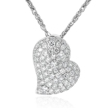 Round Diamond Heart Pendant