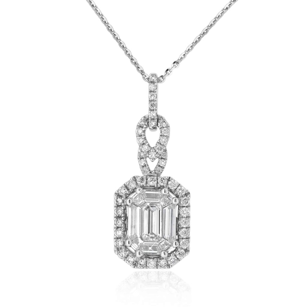 Emerald baguette round diamond