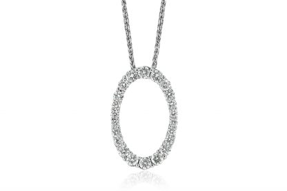 Round Diamond Oval Pendant