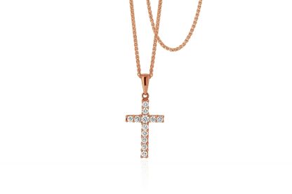 Round Diamond Cross Necklace