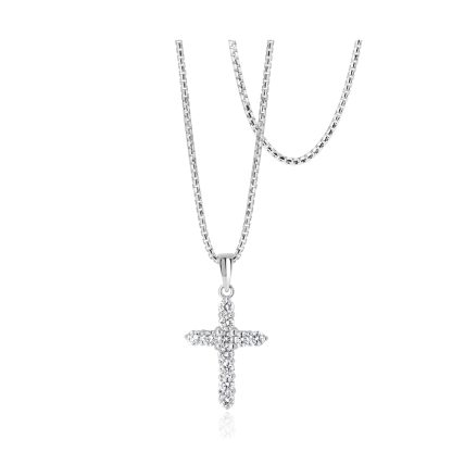 White gold cross pendant