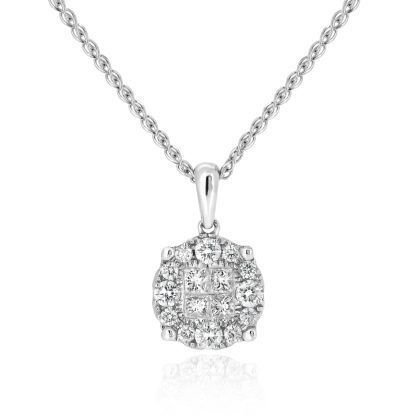 Round Diamond Cluster Pendant