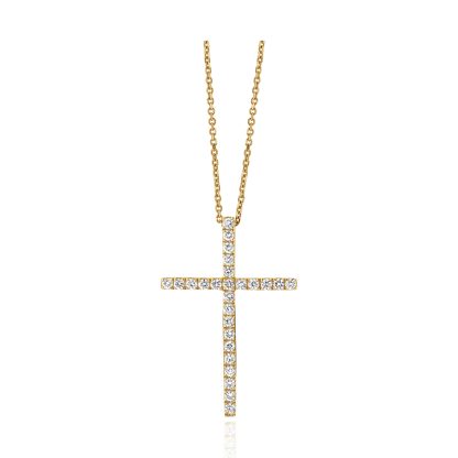 Gold cross pendant diamonds
