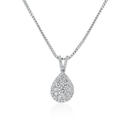 pear diamond pendant gold