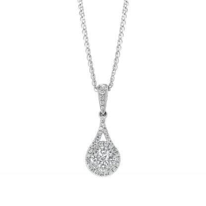 Diamond pendant 18kt white gold