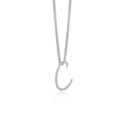 Round Diamond C Pendant