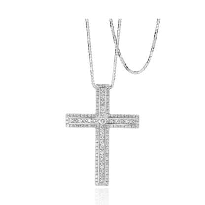 Sparkling white gold cross
