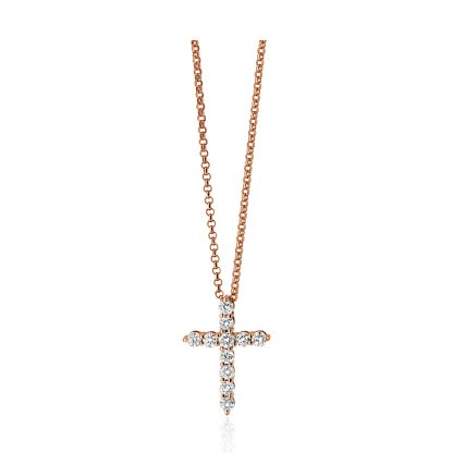 Diamond cross rose gold