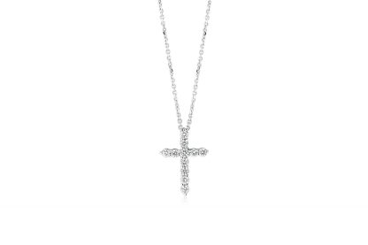 Round Diamond Cross Pendant