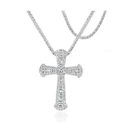 White gold diamond cross