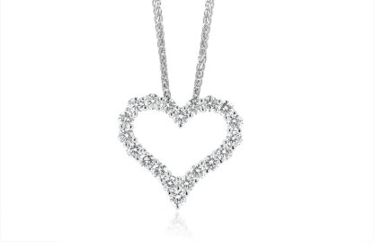 Round Diamond Heart Necklace