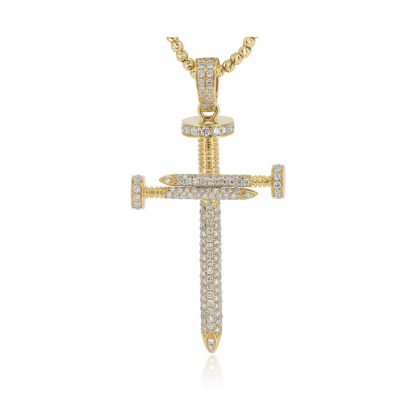 Diamond Nail Cross Pendant