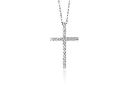 Round Diamond Cross Necklace