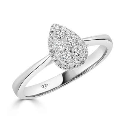 Round Diamond Cluster Engagement Ring