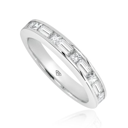 Baguette and Princess Diamond Wedding Band