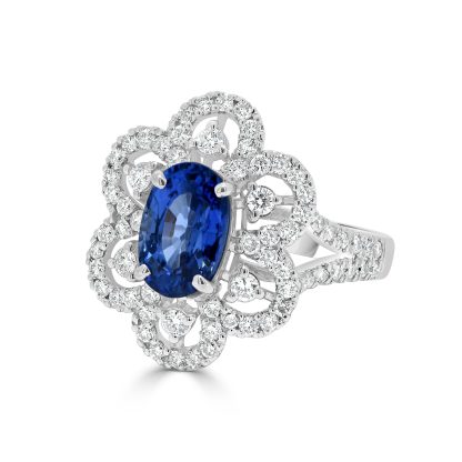 Oval Shaped Sapphire Dress Ring