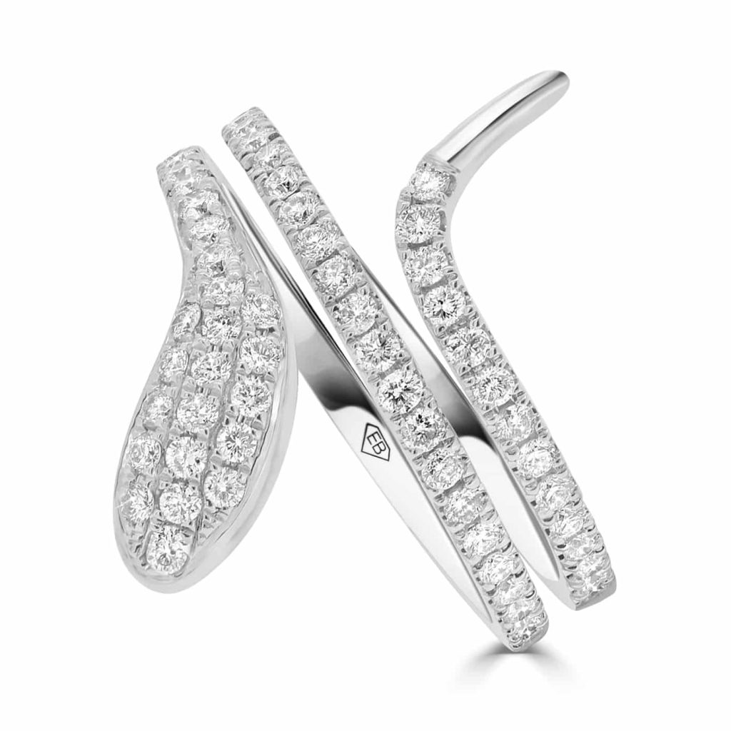 Diamond snake ring