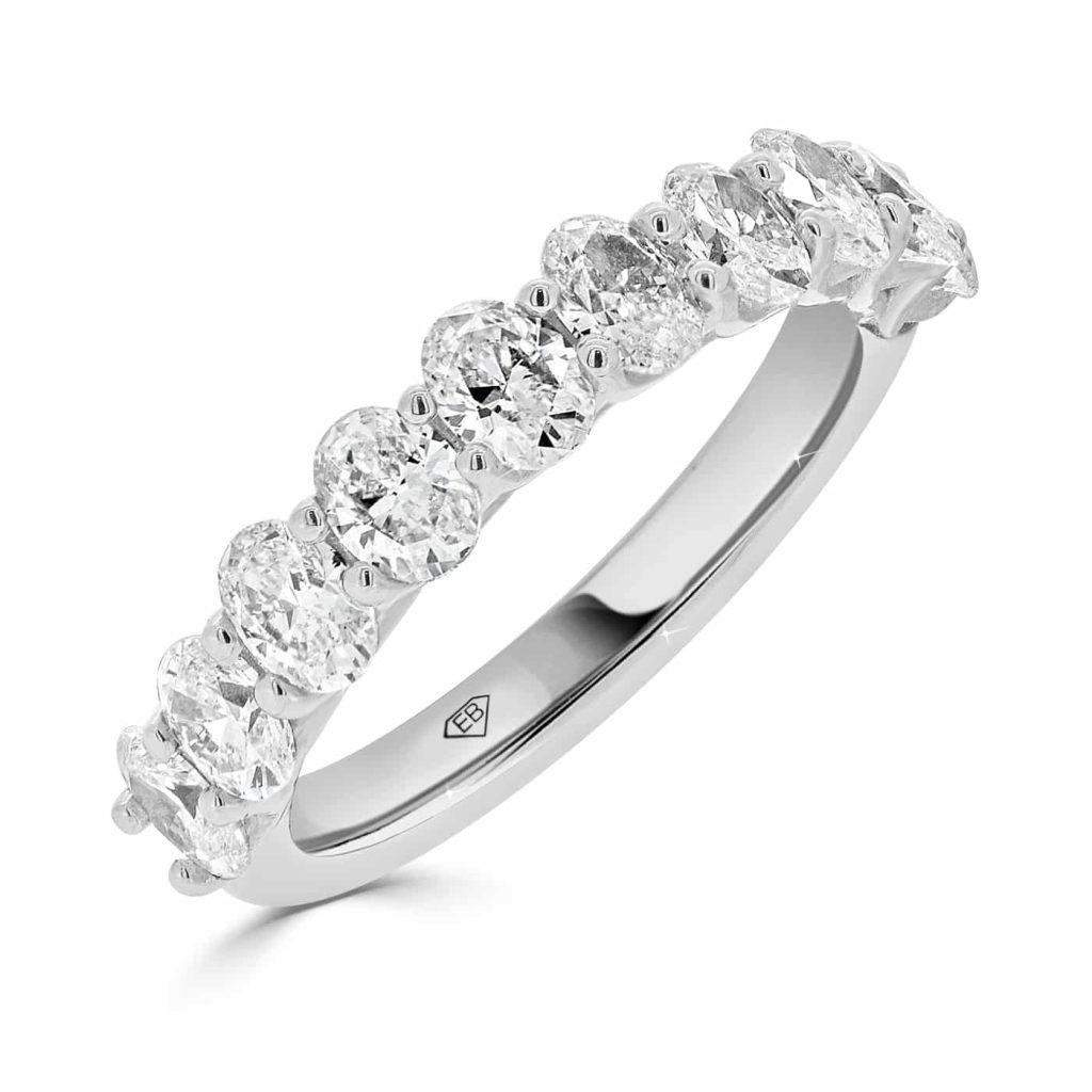 Oval Diamond Wedding Band