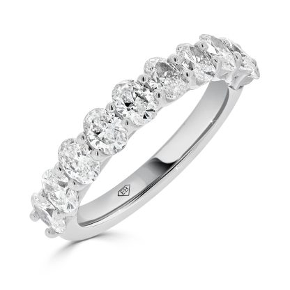 Oval Diamond Wedding Band