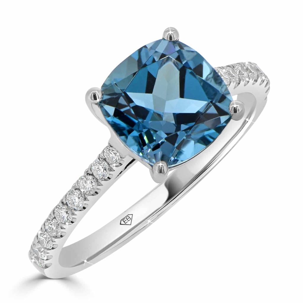 Topaz and Diamond Engagement Ring