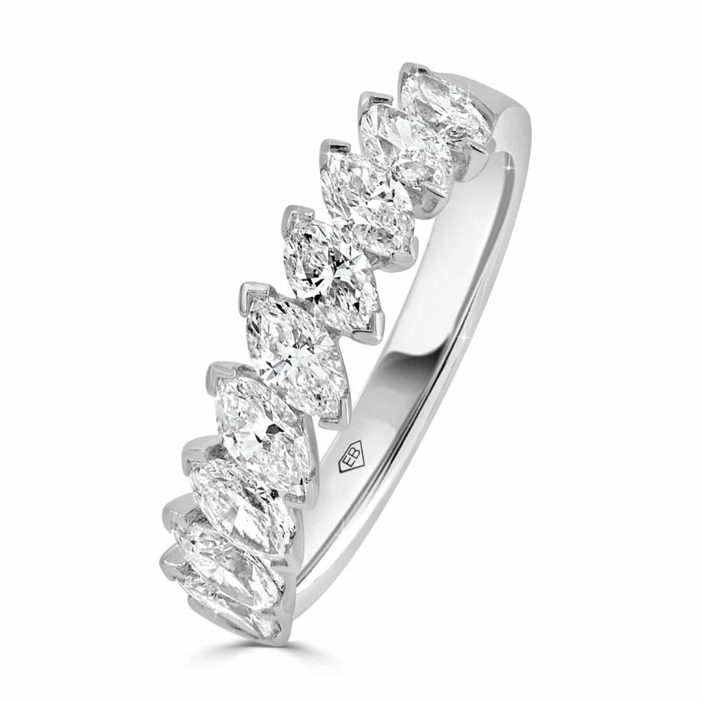 Marquise Diamond Wedding Band