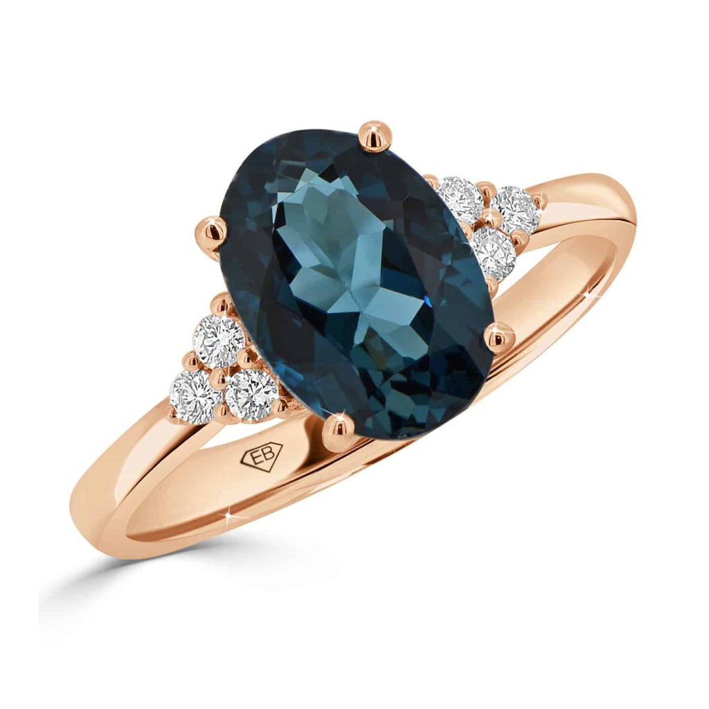 Topaz and Diamond Engagement Ring