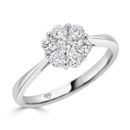 Round Diamond Cluster Engagement Ring