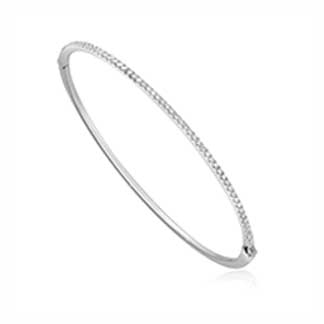 Dazzling White Gold Diamond Bangle