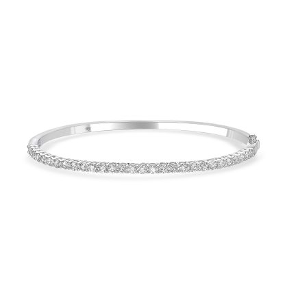 Round Diamond Bangle in Gold