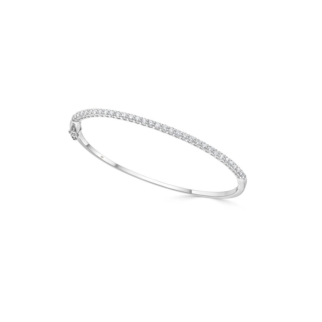 diamond bangle white gold